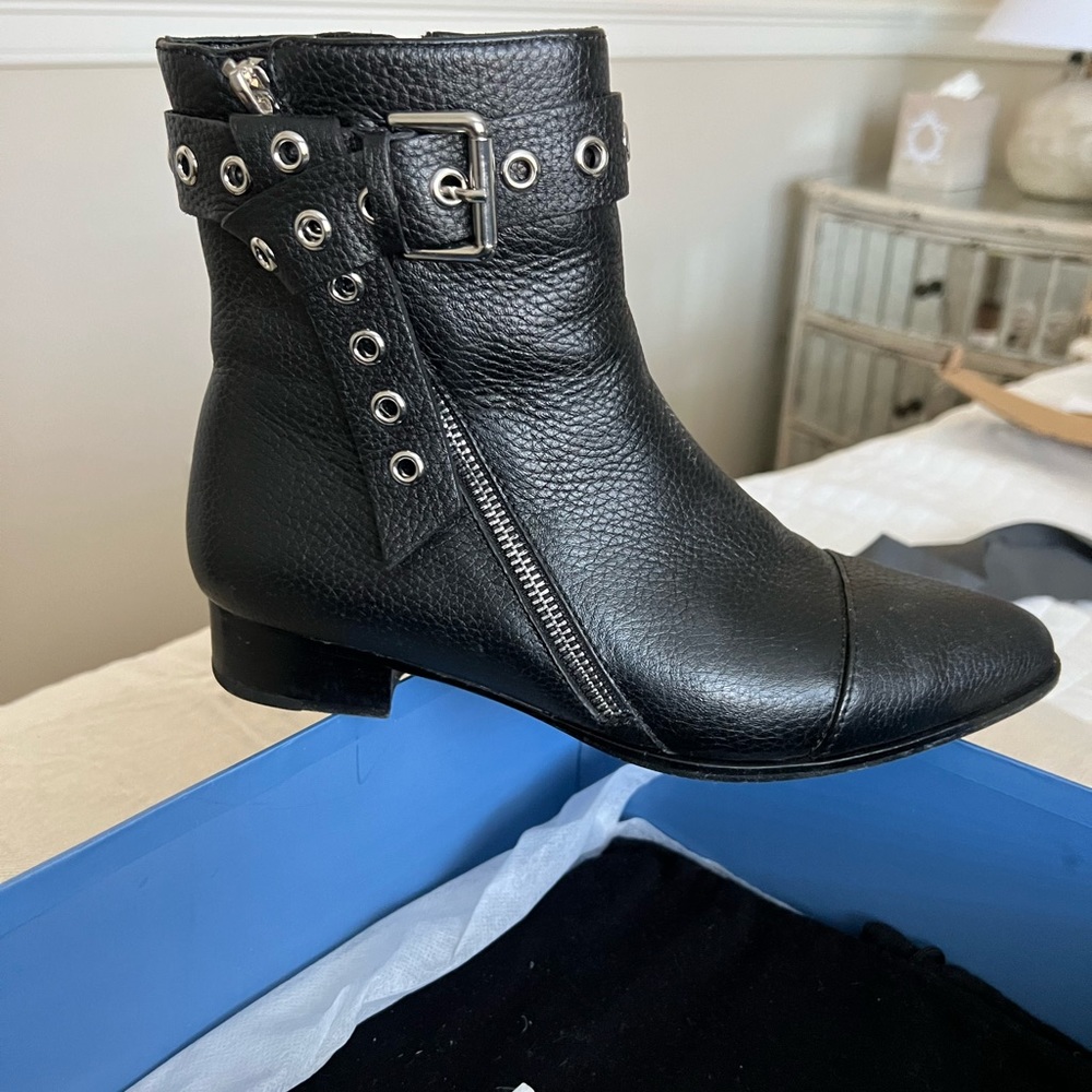PAIGE Mia black leather booties size 8